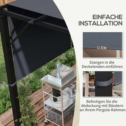 Pergolas nojume, UV aizsardzība, 3x3m, tumši pelēka
