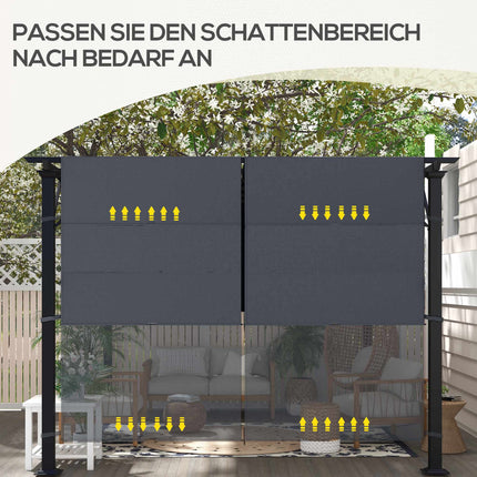 Pergolas nojume, UV aizsardzība, 3x3m, tumši pelēka