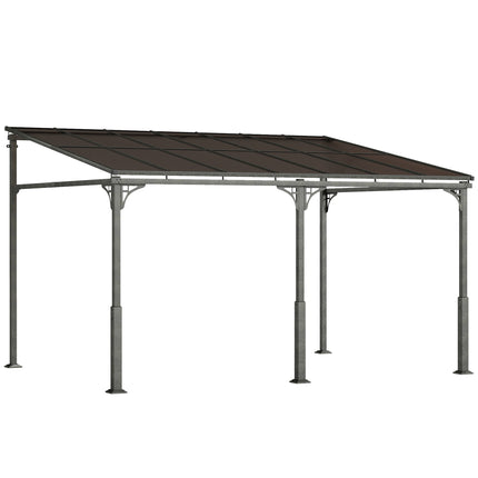 Pergola ar polikarbonāta jumtu, metāla rāmis, 400x300 cm