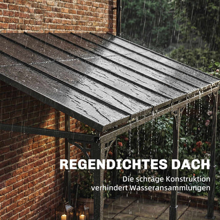 Pergola ar polikarbonāta jumtu, metāla rāmis, 400x300 cm