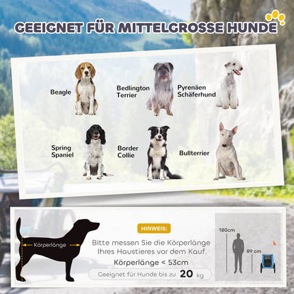 Mājdzīvnieku velosipēda piekabe, 20" riteņi, sieta logi, zila/melna