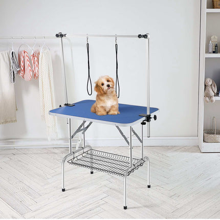 Pet Grooming Table 36 x 24 in, Foldable, 2 Clamp Arms