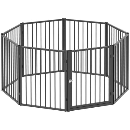 Mājdzīvnieku rotaļu laukums, iekštelpām/āram, 8 paneļi, tērauds, melns