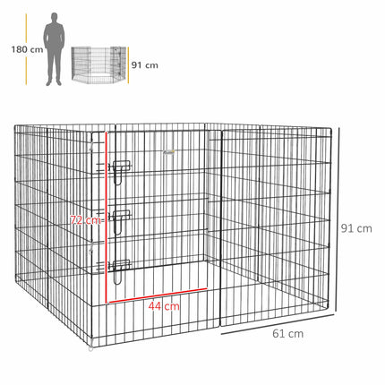 Mājdzīvnieku rotaļu laukums ar durvīm, melns metāls, 91 cm, iekštelpām/āram