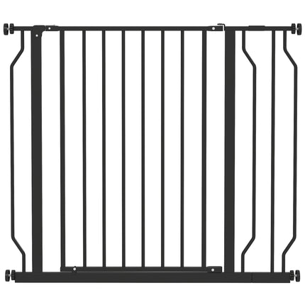 Mājdzīvnieku drošības vārtiņi, regulējami 75-95 cm, tērauds/ABS, melni