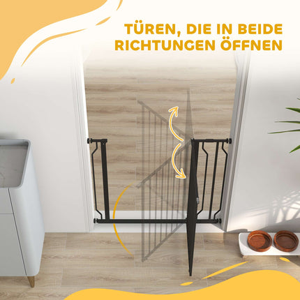 Mājdzīvnieku drošības vārtiņi, regulējami 75-95 cm, tērauds/ABS, melni