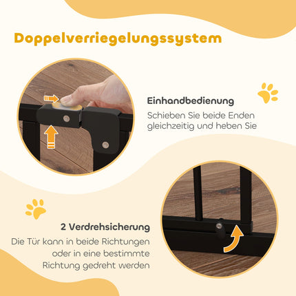 Mājdzīvnieku drošības vārtiņi, regulējami 75-95 cm, tērauds/ABS, melni