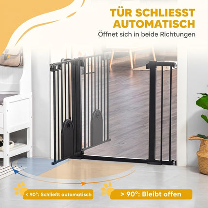 Mājdzīvnieku drošības vārtiņi, tērauda, ​​regulējami 75-103 cm, melni