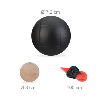 Petanka boules komplekts, 8 bumbiņas ar pārnēsāšanas somu
