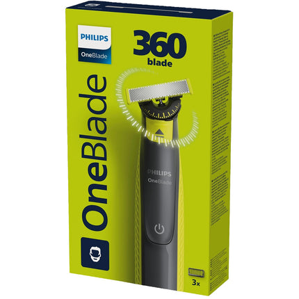 Philips OneBlade 360 ​​sejas hibrīda trimmeris un skuveklis, 3 rugāju ķemmes
