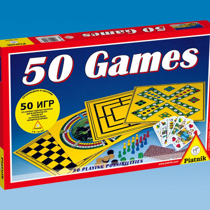 Piatnik galda spēļu komplekts 50 spēles