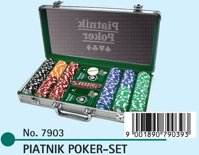 Piatnik pokera komplekts ar 300 žetoniem