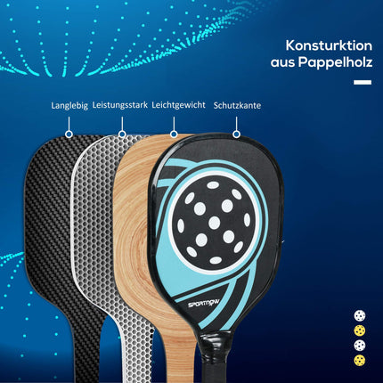 Piklbola komplekts: 4 airi, 4 bumbiņas, pārnēsāšanas soma, zils/melns