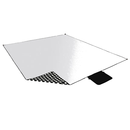 Picnic Mat, White-Black, 200x200 cm, PE + Aluminum