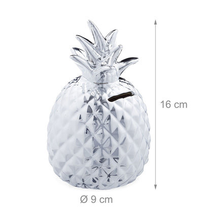 Piggy bank Pineapple in silver