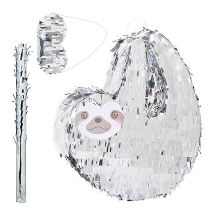 Pinata sliņķis ar nūju un masku