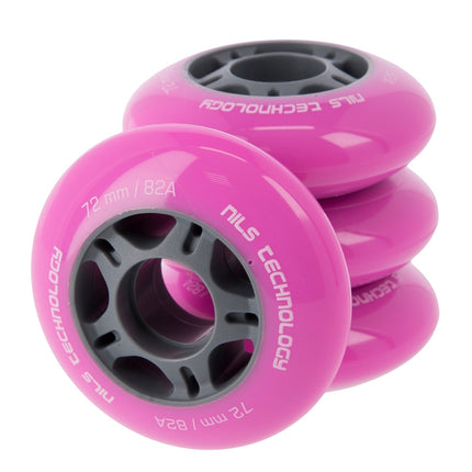 Rozā 72x24 mm 82A skrituļdēļa riteņi, 4 gabalu komplekts