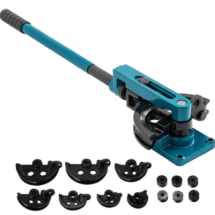 Pipe Bender Set, 3/8–1 In, 7 Dies, Carbon Steel