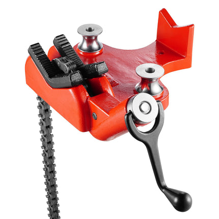 Pipe Chain Vise, 1/2–8 in Capacity, Cast Iron Base