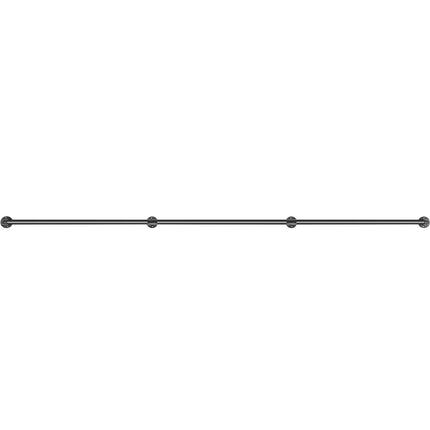Pipe Stair Handrail, 9 Ft Carbon Steel Wall Mount, Black