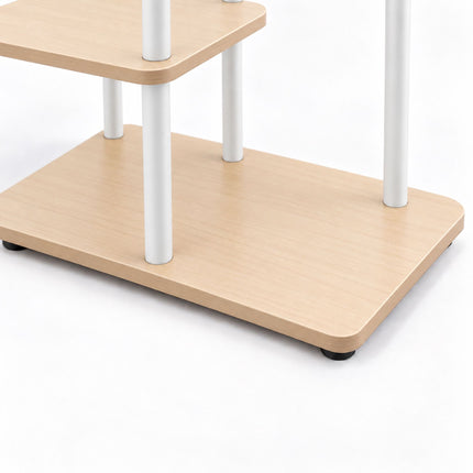 Plant Stand with 5 Square Shelves, Iron and MDF – White, 107 cm High