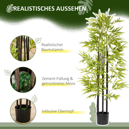 Planter, 150 cm green & black for living room decoration