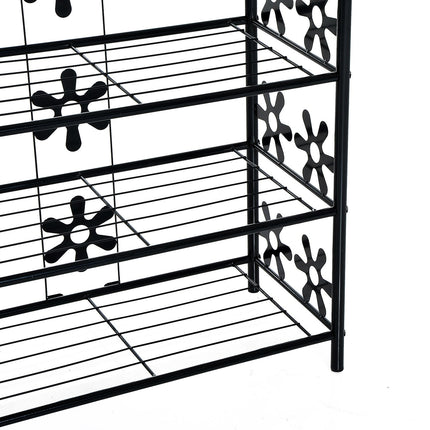 Black Metal Plant Shelf - 4 tiers, 59.5x30x92cm