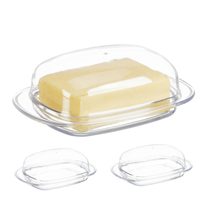 Plastmasas sviesta trauku komplekts, 3 gab., ar vākiem