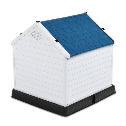 Plastmasas suņu būda Pet Supplies Suņu būda dārzam 87,7 x 78,5 x 81,5 cm Balta + Zila