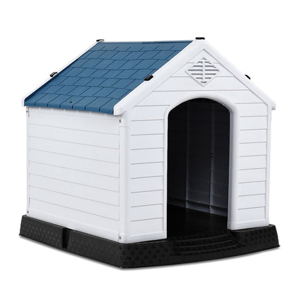 Plastmasas suņu būda Pet Supplies Suņu būda dārzam 87,7 x 78,5 x 81,5 cm Balta + Zila
