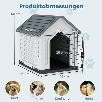 Plastmasas suņu būda ar aizslēdzamām durvīm un ventilāciju