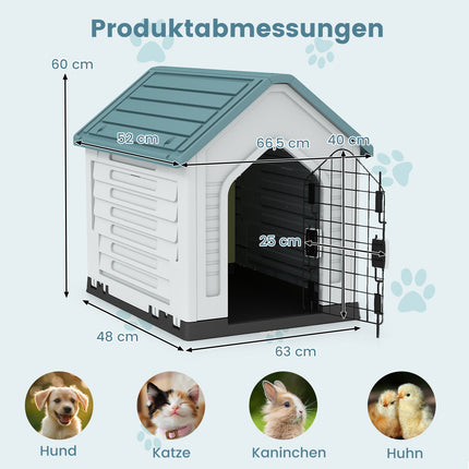Plastmasas suņu būda ar aizslēdzamām durvīm un ventilāciju