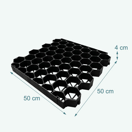 Plastmasas zāliena režģis piebraucamajiem ceļiem un celiņiem, 50x50 cm