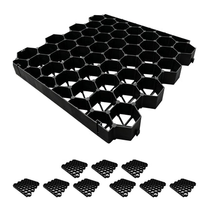 Plastmasas zāliena režģis piebraucamajiem ceļiem un celiņiem, 50x50 cm