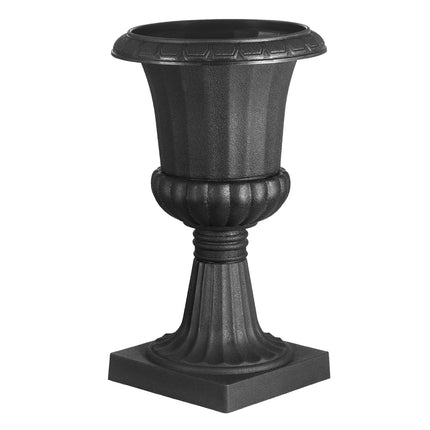 Plastic Urn Planters, 25 x 42 cm, 2-Pack, Black
