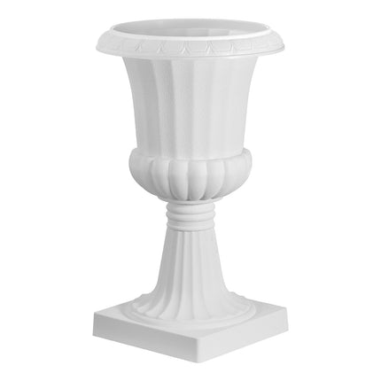 Plastic Urn Planters, 25 x 42 cm, 2-Pack, White