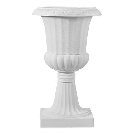 Plastic Urn Planters, 25 x 42 cm, 2-Pack, White