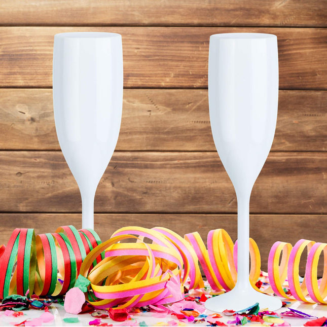 Plastic champagne glasses - set of 12