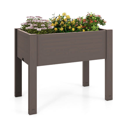 Plastmasas paaugstināta dārza dobe, pašlaistoša, 53L, 76 x 45 x 61 cm, kafijas krāsā