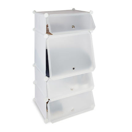 Plastmasas apavu plaukts ar 4 nodalījumiem