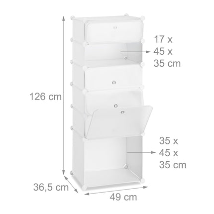 Plastmasas apavu plaukts ar 6 nodalījumiem