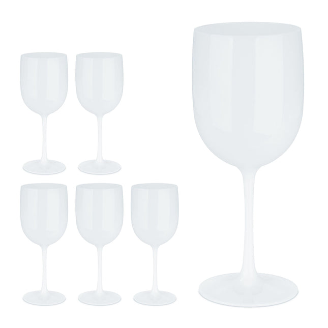 Plastic wine glasses, set of 6