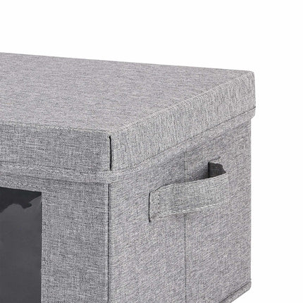 Plate Storage Boxes Set of 2 with 24 Felt Inserts, Grey, 28 cm Plate Diameter
