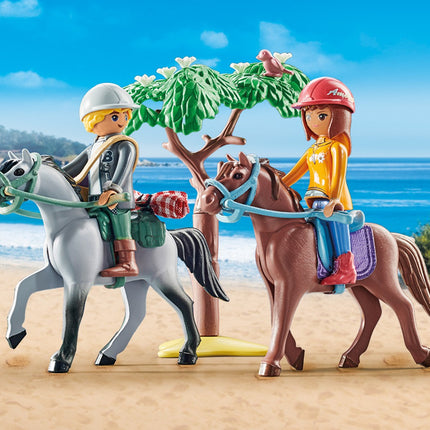 Playmobil 71470 Ūdenskrituma zirgi Jāšanas brauciens uz pludmali ar Amēliju un Benu