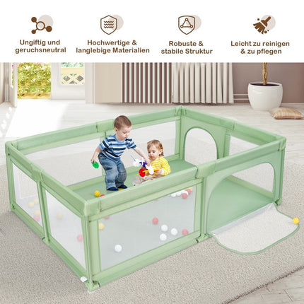Spēļu laukums bērniem ar 50 bumbām un 2 durvīm, 205 x 147 x 68,5 cm, zaļš