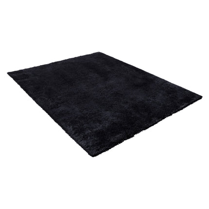 Plush Shag Area Rug 8x10 ft, Non-Slip, Black