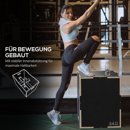 Plyo kaste, 3 augstumi, 61x51x41 cm, melna, celtspēja 120 kg