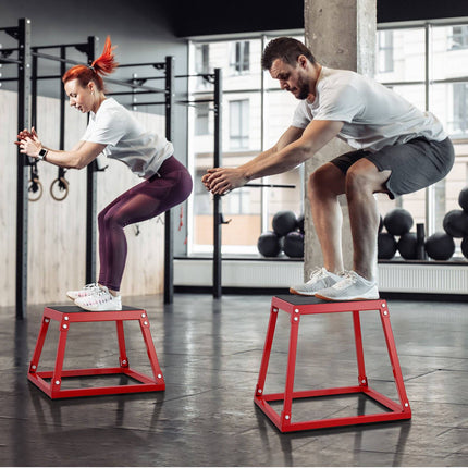 Plyometric Jump Box, 18-Inch Steel Anti-Slip, 500 lb