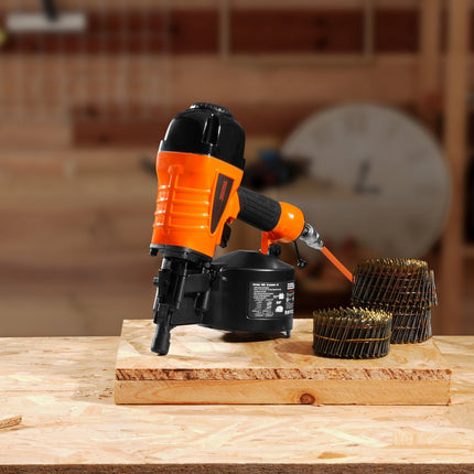 Pneumatic Coil Siding Nailer 15-Degree, Tool-Free Depth Adjust