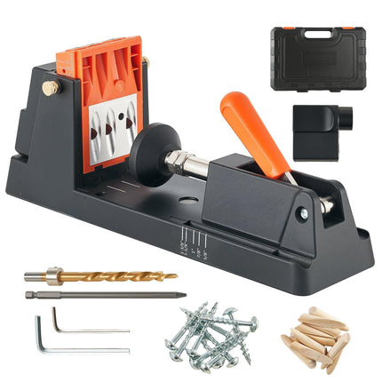 Pocket Hole Jig Kit, 1/2–1-1/2 in Adjustable, Dust Adapter